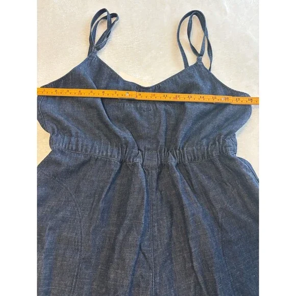 Anthropologie Pilcro Sleeveless Wide Leg Jumpsuit Sz S Dark Denim